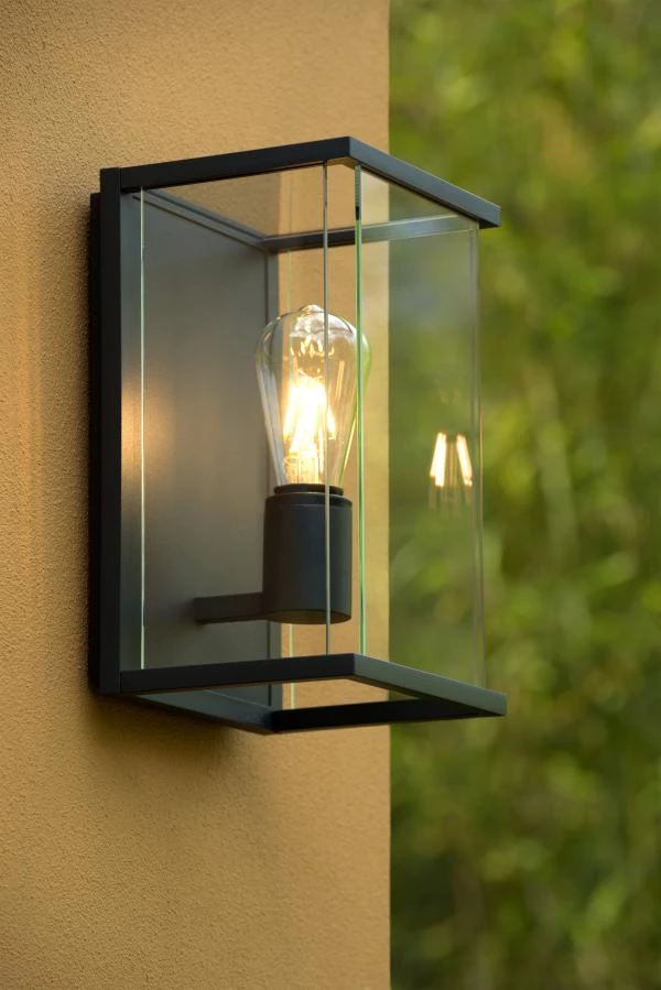 Lucide CLAIRE - Wall light Indoor/Outdoor - 1xE27 - IP54 - Anthracite - ambiance 1